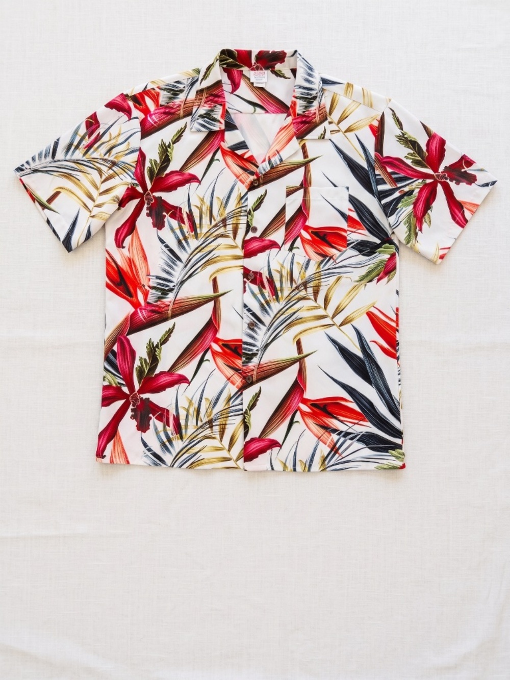 Hawaii Hangover Mens Large Aloha Shirt Tropical Floral Palm Bird of Paradise